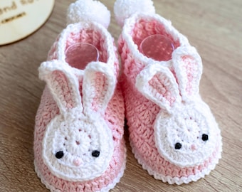 Crochet Bunny Baby Booties Pattern | PDF + Video Tutorial | 9 Sizes | Instant Download