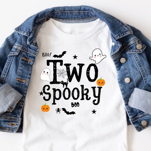 Two Spooky Shirt Halloween Birthday 2nd Birthday Shirt Kids Halloween Birthday Shirt First Two Spooky Ghost Birthday Shirt Second Birthday