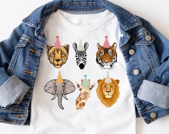 Party Animal Shirt Party Animal Birthday Shirt Jungle Birthday Shirt Zoo Birthday T-Shirt Animal Theme Party Safari Petting Zoo Birthday