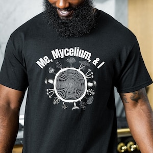 Mushroom T-Shirt Mycelium Mushroom Aesthetic Cottagecore Tee Mycology Botanical Shirt Gift for Mycologist Gift for Him Fungi Shirt Forager
