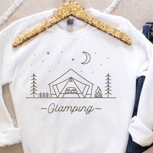 Women&#39;s Camping Sweater, Glamping Sweater, Glamping Trip, Outdoor Sweater, Wilderness Sweater, Camping Vacation, Camping Sweater