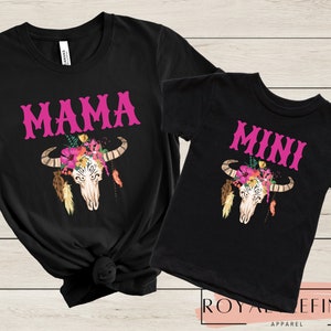 Mama Mini Shirt Western Mom and Mini TShirt Western Floral Mom and Me T-Shirt Country Mama Mini Shirt Country Mama Shirt Western Shirt Mama
