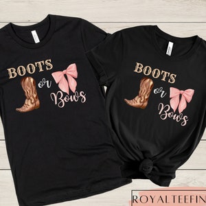 Country Wester Gender Reveal Shirt Boots or Bows Gender Reveal TShirt Boy or Girl Gender Reveal T-Shirt Cowboy Shirt Cowboy Shirt Reveal