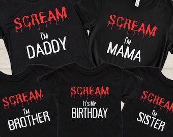 Halloween Birthday Shirt Scream Halloween Shirt Kids Halloween Birthday Shirt Matching Family Halloween Shirt Spooky Halloween Shirt Bloody