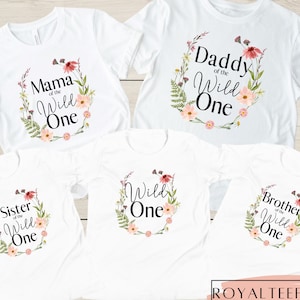 Wildflower Birthday Shirt Wildflower First Birthday TShirt Little Wildflower Shirt Girl Birthday Wildflower Wild One Birthday Girl Shirt