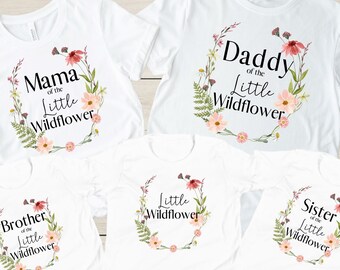 Wildflower Birthday Shirt Wildflower First Birthday TShirt Little Wildflower Shirt Girl Birthday Wildflower Garden Party Birthday Girl Shirt
