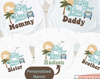 The Big One Surfing 1st Birthday Party Shirt Retro Boy Surf Van Beach Birthday Party Shirt Boy Birthday TShirt 1st Birthday Boy First Birthd
