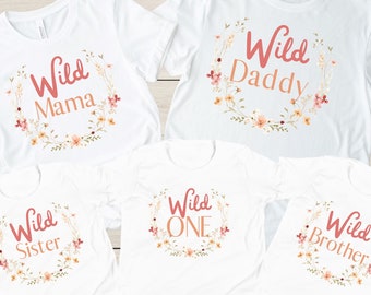Wildflower Birthday Shirt Wildflower One Birthday Wildflower First Birthday Shirt Wild One Flower Birthday T-Shirt Girl First Birthday Shirt