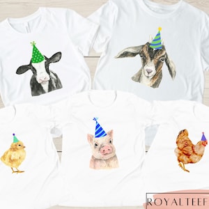 Farm Birthday Party Shirt Party Animal TShirt Barn Animals Birthday Party Animals Birthday T-Shirt Petting Zoo Birthday Farm Animal Birthday