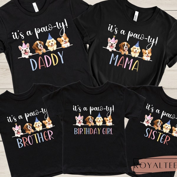 Lets Pawty Birthday Shirt Puppy Birthday TShirt Dog Birthday T-Shirt Pawty Birthday Girl Shirt Birthday Boy Shirt Puppy Theme Birthday Shirt