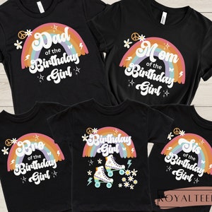Roller Skating Birthday Shirt Retro Groovy Birthday Shirt Skate Birthday T-Shirt Skating Birthday TShirt Family Birthday Shirts Roller Skate