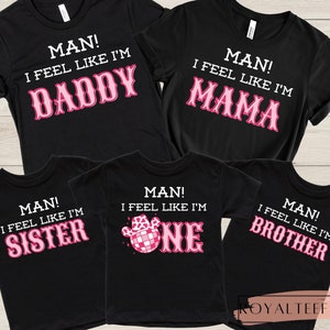 Man I Feel Like Im One Birthday Shirt Disco Cowgirl Birthday TShirt Space Cowgirl Birthday T-Shirt Nashville Birthday Pink Cowgirl Birthday