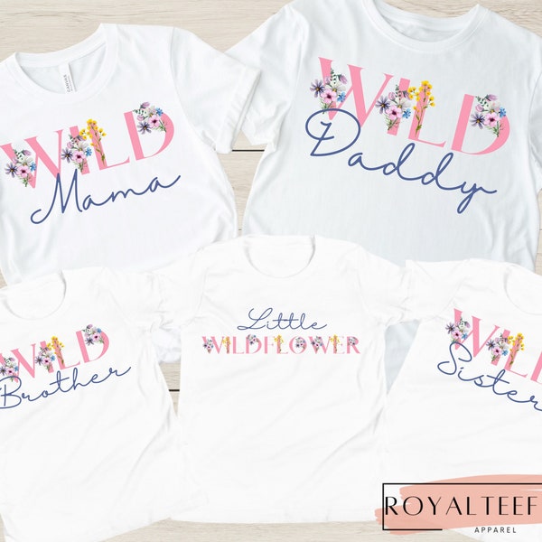 Wildflower First Birthday Wildflower Birthday Shirt Wildflower Kid TShirt Wild One Birthday T-Shirt 1st Birthday Girl Wildflower Shirt Bday