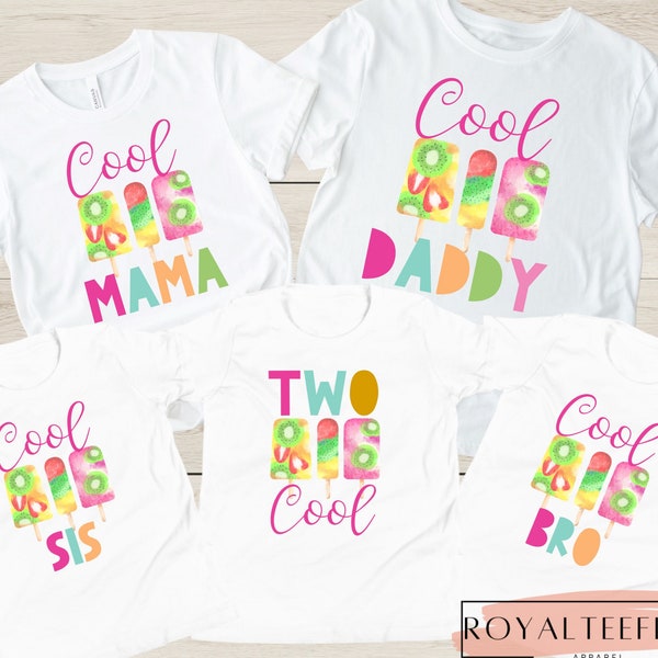 Popsicle Birthday Shirt Ice Cream Party Two Cool Shirt Ice Cream Birthday Summer Birthday TShirt Ice Cream Pop Birthday T-Shirt Girls Outfit