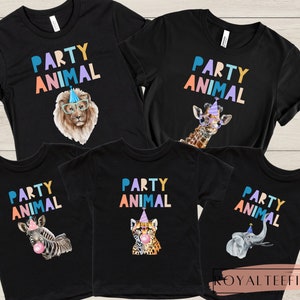 Zoo Birthday Party Shirt Party Animal TShirts Safari Animals Birthday Party Animals Birthday T-Shirt Matching Family Birthday Shirt Any Age