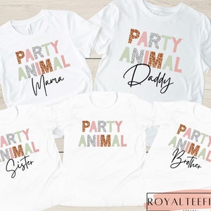 Zoo Birthday Party Shirt Party Animal TShirts Safari Animals Birthday Party Animals Birthday T-Shirt Wild One Dusty Pink and Sage Green
