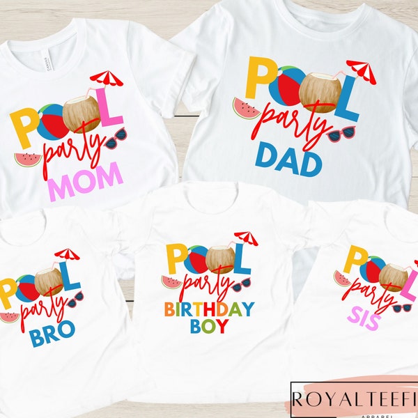 Pool Party Birthday Shirt Girl Pool Party Birthday T-Shirt Swim Birthday TShirt Summer Birthday Pool Party Girl Birthday Shirt Boy Birthday