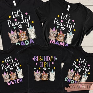 Lets Get This Paw-Ty Started Cat Birthday T Shirt Lets Get This Paw-Ty Started Cat Birthday T Shirt