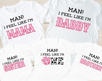 Man I Feel Like I'm One Outfit Disco Cowgirl Birthday TShirt Space Cowgirl First Birthday T-Shirt Man I Feel Like I'm One Birthday Shirt