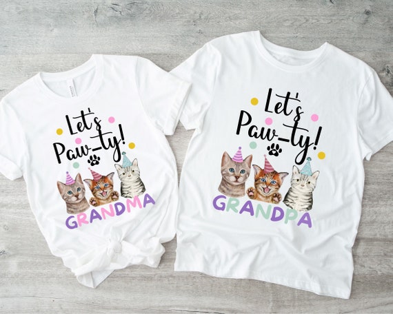 Lets Get This Paw-Ty Started Cat Birthday T Shirt Lets Get This Paw-Ty Started Cat Birthday T Shirt