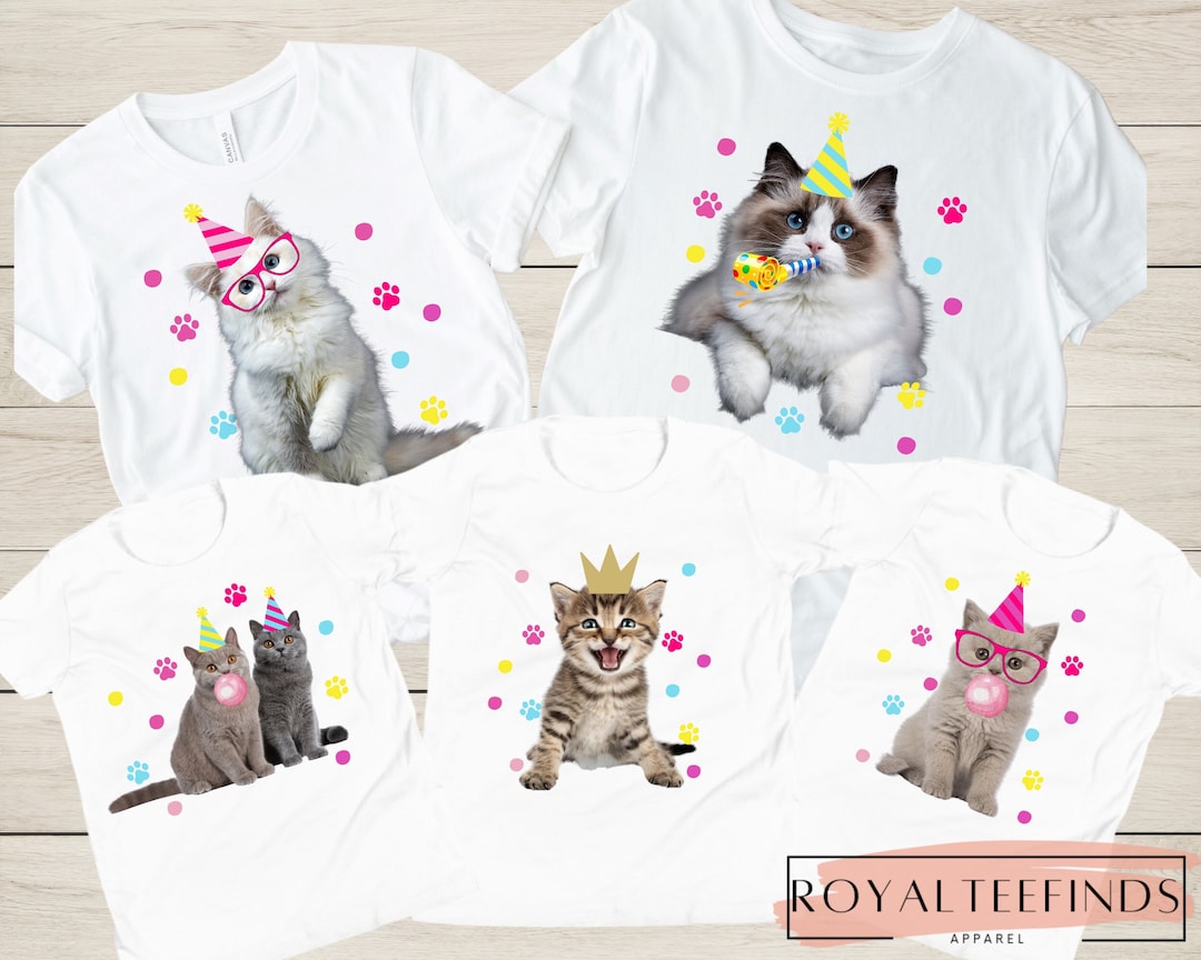 Cat Birthday Shirt Cat Tshirt Kitten Birthday Tshirt Cute Cat Birthday