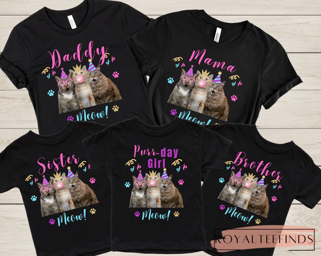 Cat Birthday Shirt Kitten Birthday Tshirt Cute Cat Birthday Tshirt