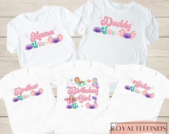 Mermaid Birthday Shirt Dive into Five Birthday Girls Fifth Birthday Shirt Under the Sea Theme Birthday Girl 5th Birthday Shirt Mermaid Shirt