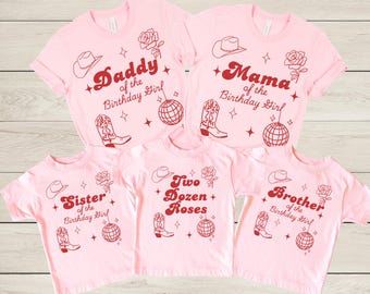 Two Dozen Roses Birthday Shirt 2nd Birthday Shirt Pink and Red Western Birthday