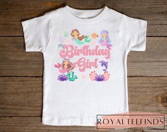Mermaid Birthday Shirt Dive into Five Birthday Girls Fifth Birthday Shirt Under the Sea Theme Birthday Girl 5th Birthday Shirt Mermaid Shirt