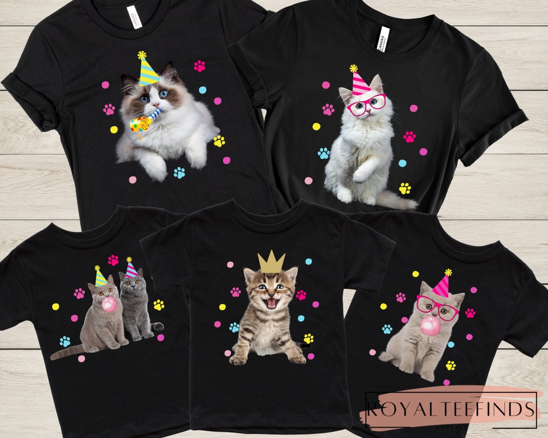 Cat Birthday Shirt Cat Tshirt Kitten Birthday Tshirt Cute Cat Birthday