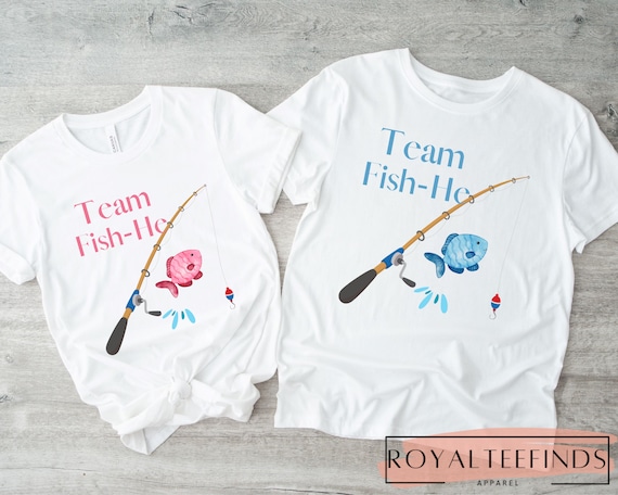  Fishing Gender Reveal Party Ideas Fishe or Fishe Baby Shower T- Shirt : Clothing, Shoes & Jewelry