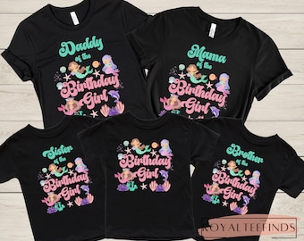 Mermaid Birthday Shirt Dive into Five Birthday Girls Fifth Birthday Shirt Under the Sea Theme Birthday Girl 5th Birthday Shirt Mermaid Shirt