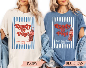 Ready to Pop Baby Shower Shirt: Cola Theme, Personalized