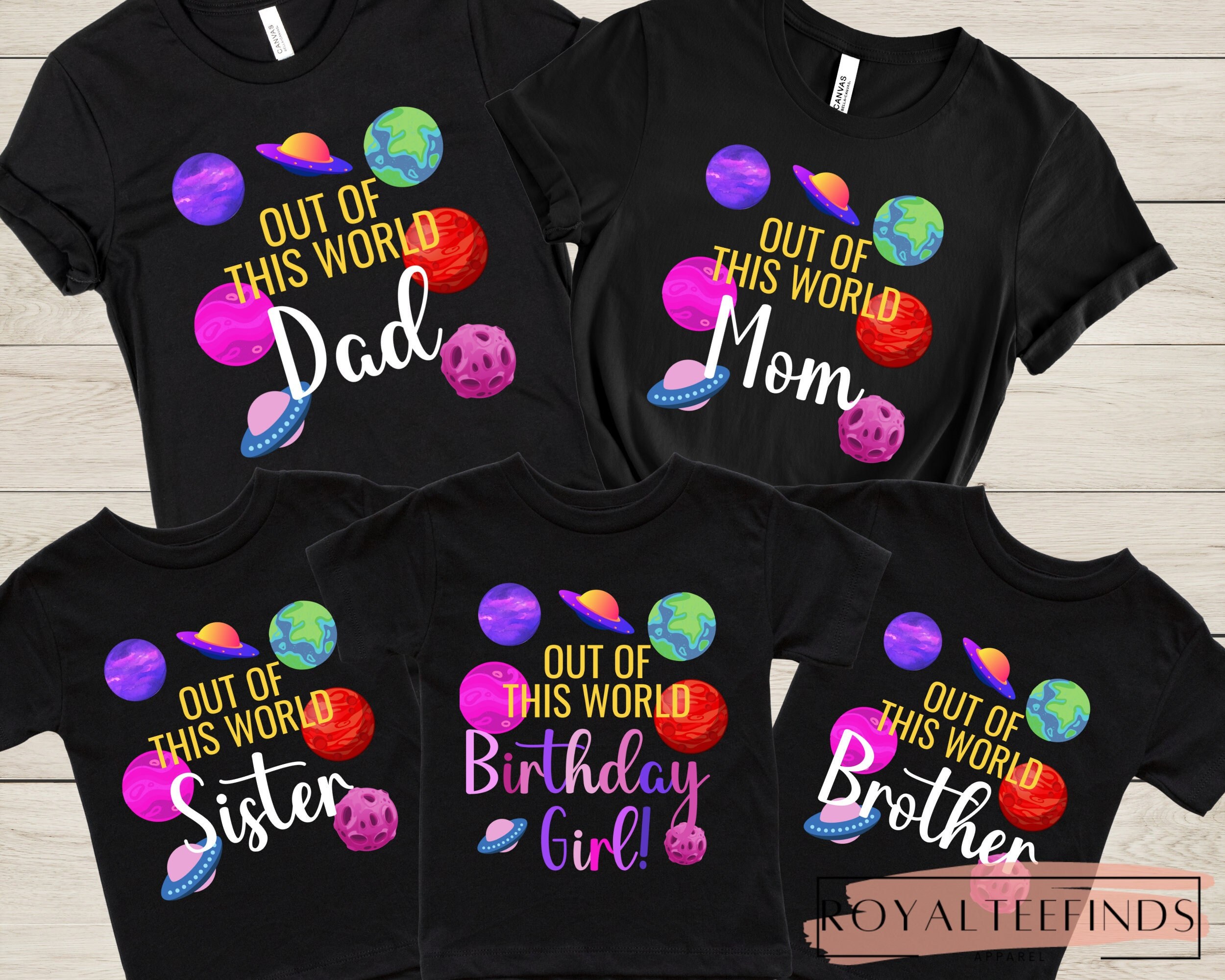 planet kyu Tシャツ　The Birthday Space Birthday Shirt Planets Rocket Ship Astronaut Birthday