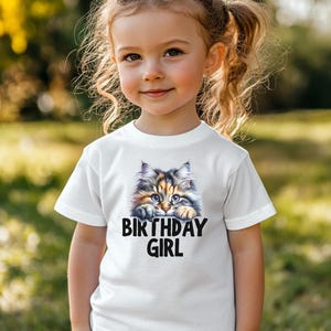 Cat Birthday Shirt Cat Theme Birthday TShirts Kitty Cat Birthday Party Animal Let&#39;s Pawty Girl Birthday Shirt Kitten Birthday T-Shirt Cat