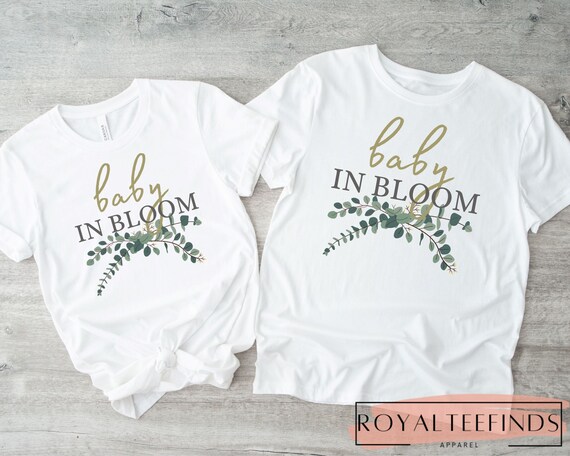 Baby in Bloom Shirt Minimalist Baby Shower Minimalist Pregnancy Announcement Succulent Baby Shower TShirt Greenery Baby Shower TShirt Floral