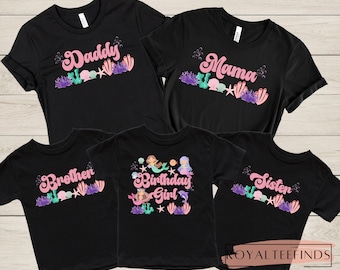 Mermaid Birthday Shirt Dive into Five Birthday Girls Fifth Birthday Shirt Under the Sea Theme Birthday Girl 5th Birthday Shirt Mermaid Shirt