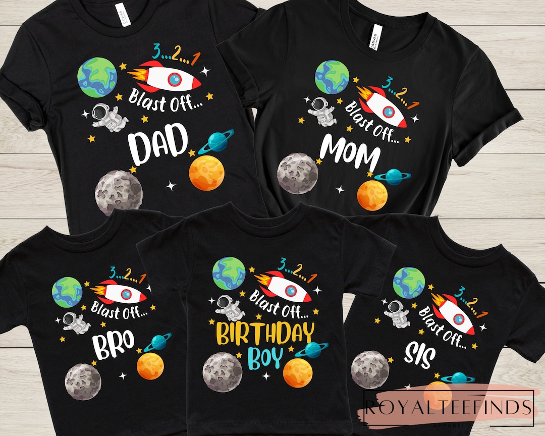 planet kyu Tシャツ　The Birthday Space Birthday Shirt Planets Rocket Ship Astronaut Birthday