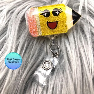 Pencil Badge Reel, Pencil Lanyard, Teacher Lanyard, Teacher Badge Reel, Custom Badge Reel, ID Badge, Work Badge, School Badge Reel, Lanyard