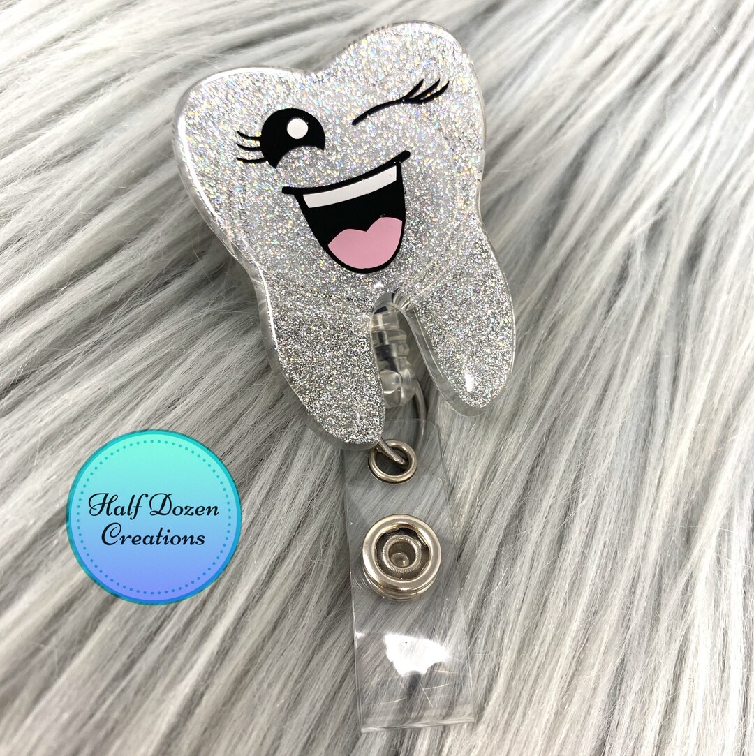 Tooth Badge Reel, Dental Badge Reel, Custom Badge Reel, ID Badge, Work