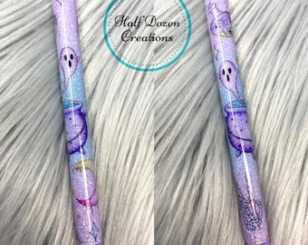 Stylo gel Halloween pailleté - Fantômes, chaudron et étoiles - Stylo Kawaii