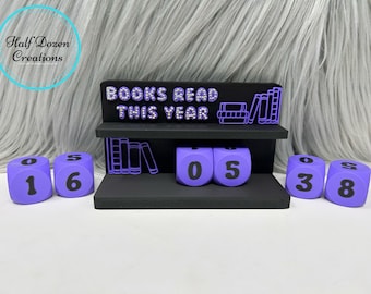 Contador de libros leídos este año / Regalo para amantes de los libros / Decoración de estantería con contador de lectura / Contador de libros impreso en 3D