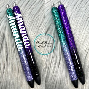 Ombre Glitter Inkjoy Gel Pen, Teacher Pen, Office Pen, Custom Glitter Pen, Journal Pen, Writing Pen, Planner Pen, Inkjoy Gel Pen, Epoxy Pen