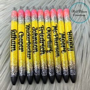 Pencil Glitter Inkjoy Gel Pen, Teacher Pen, Para Pen, Custom Glitter Pen, School Pen, Teacher Gift, Inkjoy Gel Pen, Epoxy Pen