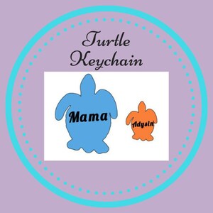 Mama Turtle Keychain, Mom Keychain, Family Keychain, Custom Keychain, Purse Accessory, Bag Accessory, Car Key Accessory, Mom Gift
