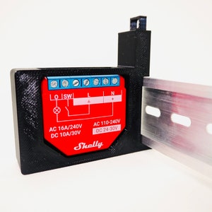DIN rail bracket compatible with Shelly Plus 1 PM | Adapter | DIN Rail Bracket - not an original part