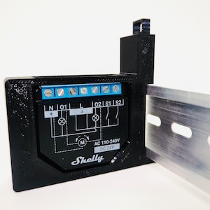 DIN rail mount compatible with Shelly Plus PM 2 & Gen 3 | Mount | DIN Rail - not an original part