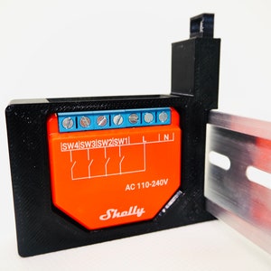 DIN rail bracket compatible with Shelly Plus i4 and Gen 3 | Bracket | Adapter | DIN Rail bracket – Not an original part