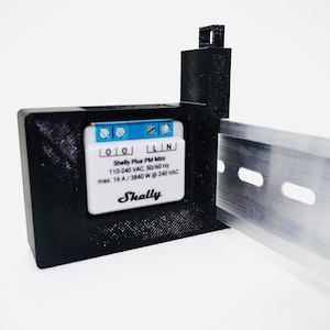 DIN rail mount compatible with Shelly Mini PM & Gen 3 | Mount | DIN Rail - not an original part