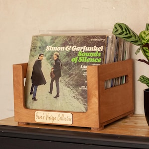 Minimalist Vinyl Record Storage Box – LP Record Bin, Wooden Flip Rack, Album Organizer, Vinyl Record Holder, Record Storage Crate